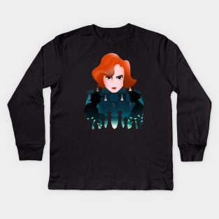 The Chess Queen Kids Long Sleeve T-Shirt